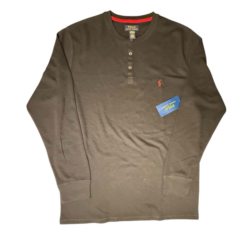 Polo Ralph Lauren Men's Waffle Knit Thermal Sleepwear Henley Shirt Size L